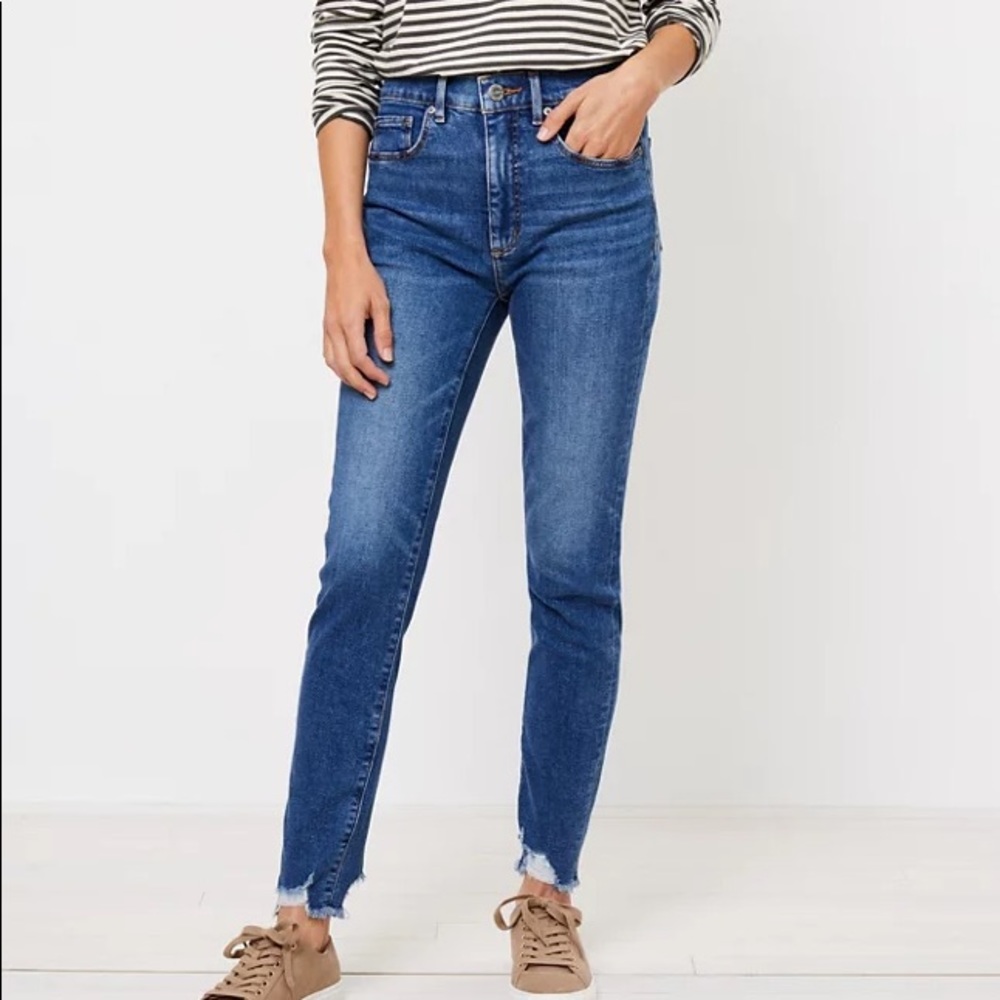 Loft Frayed Hem Jeans